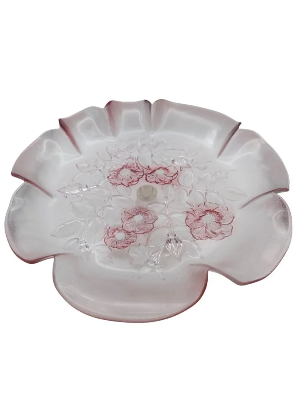 Mikasa Rosella Crystal Cake Stand Pedestal Floral Walther West Germany Vintage